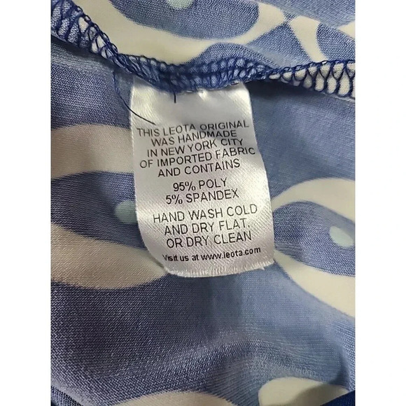 Leota Maternity Dress Women's Medium Knee-Length Blue Cream Stretch Career Flaw - Picture 6 of 6